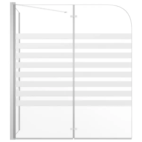 Kokkupandav vanniümbris karastatud triibulise klaasiga, hõbedane, 120 x 68 x 130 cm – 3