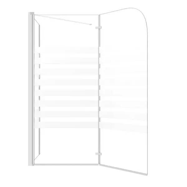 Kokkupandav vanniümbris karastatud triibulise klaasiga, hõbedane, 120 x 68 x 130 cm – 8