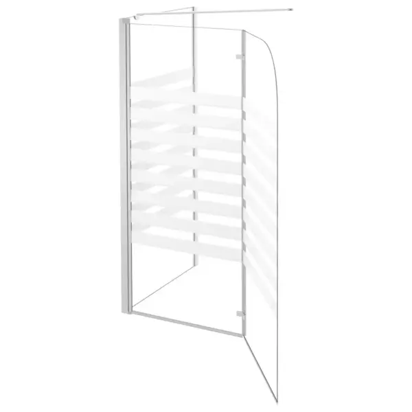 Kokkupandav vanniümbris karastatud triibulise klaasiga, hõbedane, 120 x 68 x 130 cm – 9