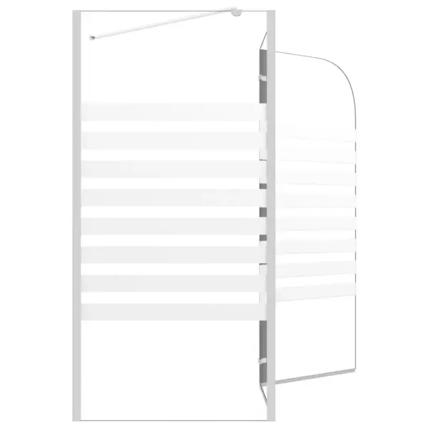 Kokkupandav vanniümbris karastatud triibulise klaasiga, hõbedane, 120 x 68 x 130 cm – 10