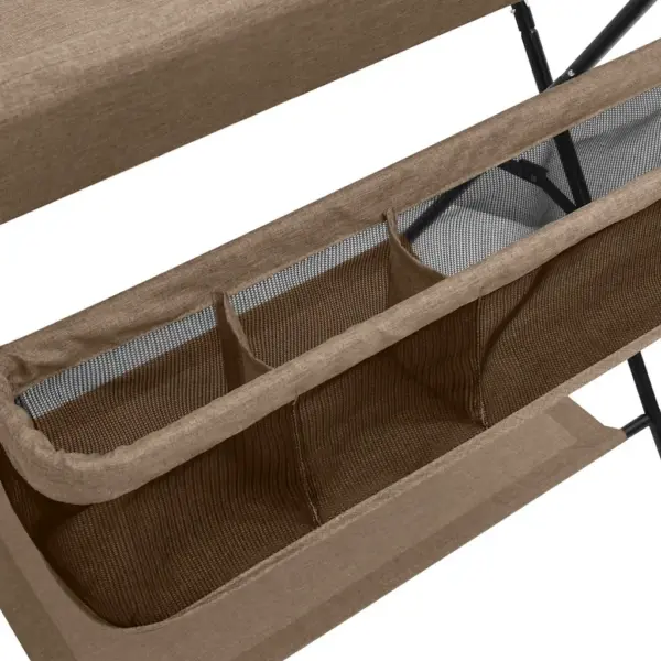 Kokkupandav mähkimislaud külgmiste panipaikade ja alumise riiuliga, pruunikashall, metallraamiga, 80,5 x 67 x 102,5 cm – 6