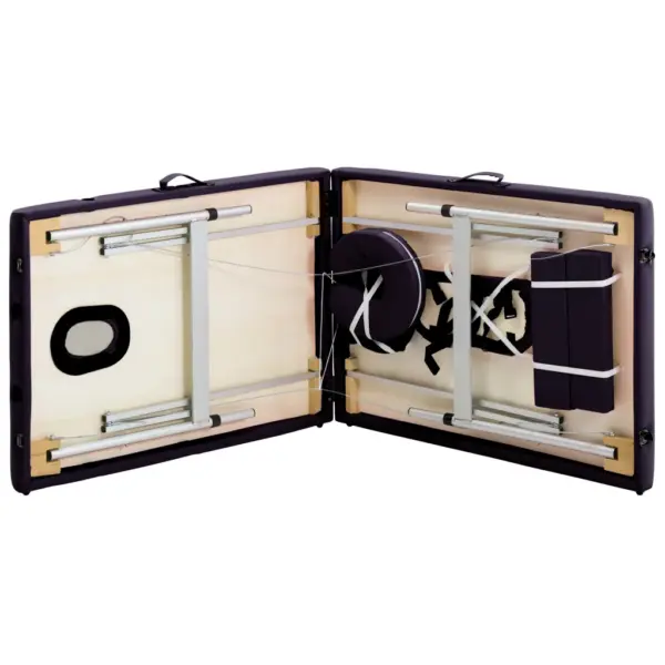 Kokkupandav kaheosaline massaažilaud alumiiniumraamiga, lilla, 191 x 70 cm – 6