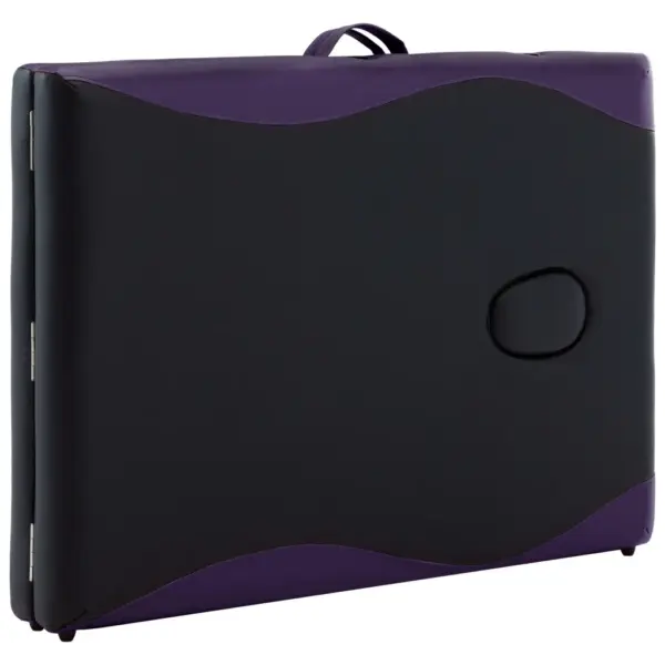 Kokkupandav kaheosaline massaažilaud puidust raamiga, must, 191 x 70 cm – 7