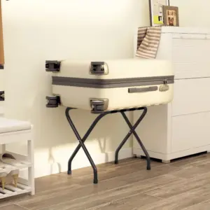 Kokkupandav pagasialus, must, terasest raam ja nailonrihmad, 56 x 40 x 49 cm