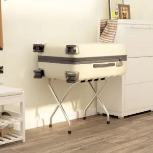 Kokkupandav pagasialus hotelli- ja külalistetuppa, must ja hõbedane, teras, 56 x 40 x 49 cm