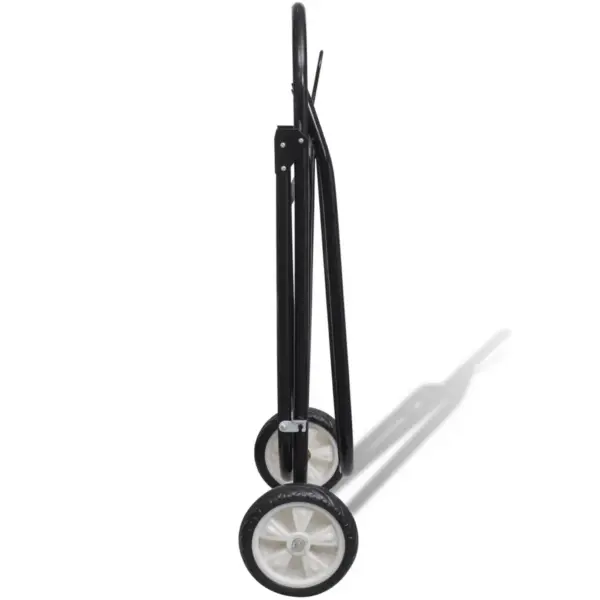 Metallist kokkupandav sadula hoidik ratastega, must teras – 5