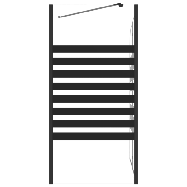 Kokkupandav triibuline vanniümbris, must karastatud klaas, alumiiniumraam, 120 x 68 x 130 cm – 6