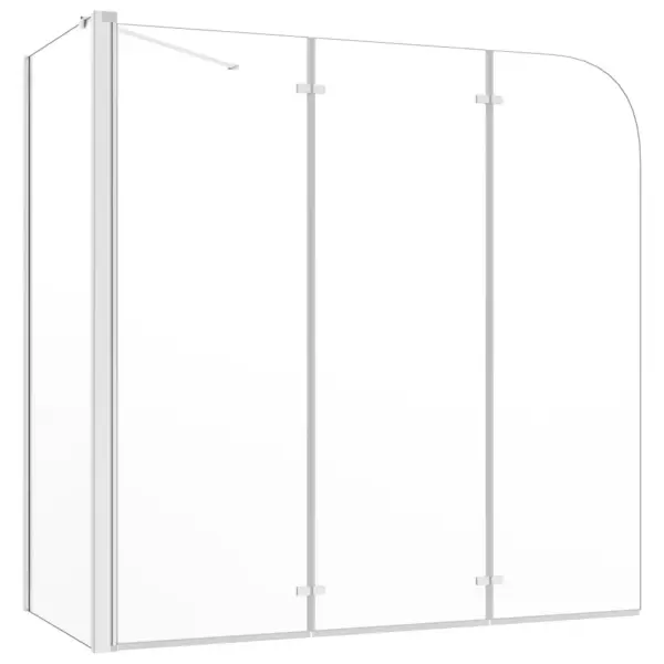 Kokkupandav vannisein läbipaistvast karastatud klaasist, hõbedane alumiinium, 120 x (67-69) x 130 cm – 2