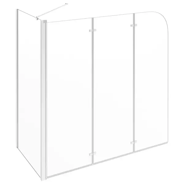 Kokkupandav vannisein läbipaistvast karastatud klaasist, hõbedane alumiinium, 120 x (67-69) x 130 cm – 4