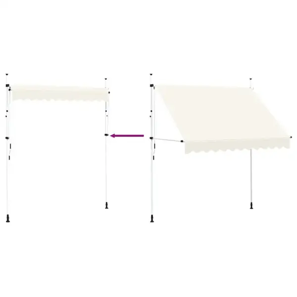 Kokkupandav varikatus käsivändaga, kreemjasvalge, 250 cm – 6