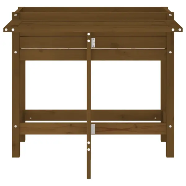 Kokkupandava lauaplaadiga kõrgendatud taimekast, meekarva männipuit, 84 x 73 x 75 cm – 4