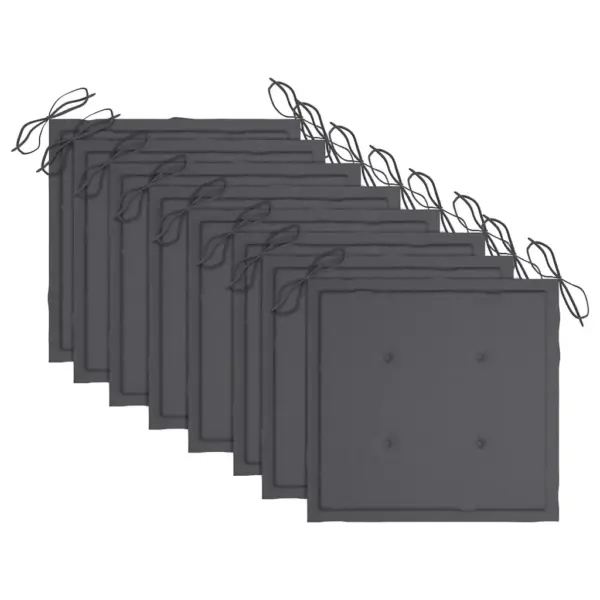 Kokkupandavad hallid akaatsiapuidust aiatoolid patjadega, 8 tk, 54 x 61 x 88 cm – 5