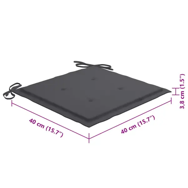 Kokkupandavad hallid akaatsiapuidust aiatoolid patjadega, 8 tk, 54 x 61 x 88 cm – 8