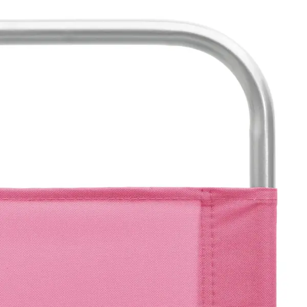 Kokkupandavad rannatoolid, 2 tk, roosa, PE-kattega oxfordi kangas, terasraam – 7