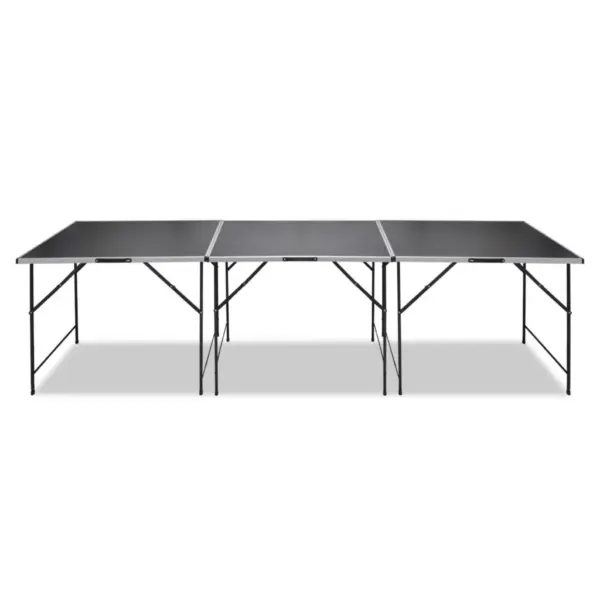 Kokkupandavad tapeetimislauad, 3 tk, must MDF lauaplaat ja rauast jalad, 100 x 60 x 82 cm – 4