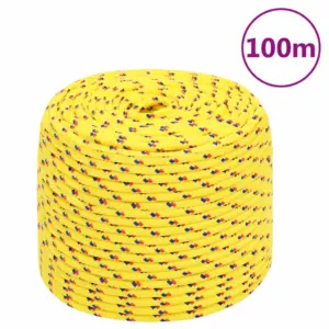 Polüpropüleenist paadiköis, kollane, 10 mm, 100 m