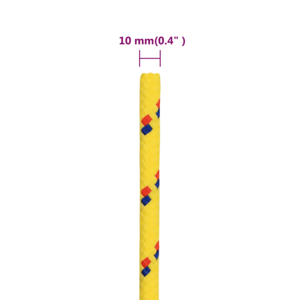 Polüpropüleenist paadiköis, kollane, 10 mm, 100 m - 6