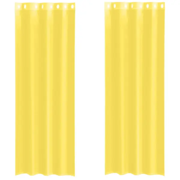 Poolläbipaistvad voile-kardinad rõngastega, 2 tk, kollane, 140 x 300 cm – 2