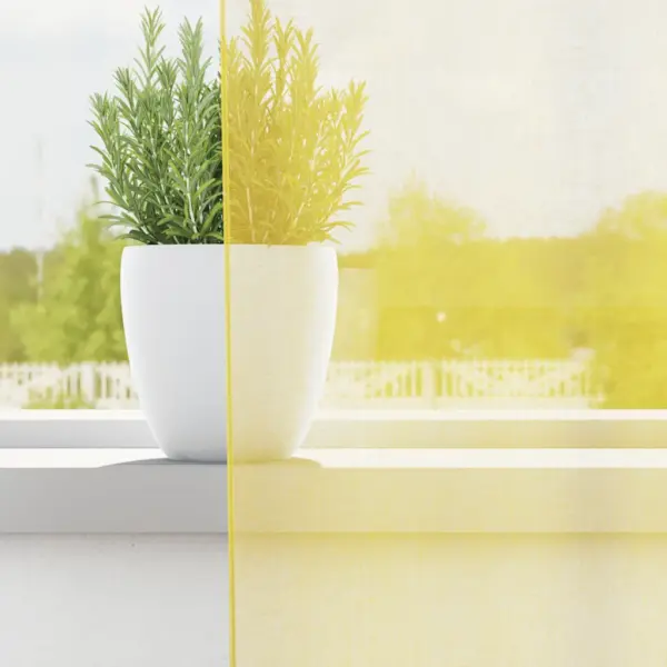 Poolläbipaistvad voile-kardinad rõngastega, 2 tk, kollane, 140 x 300 cm – 3