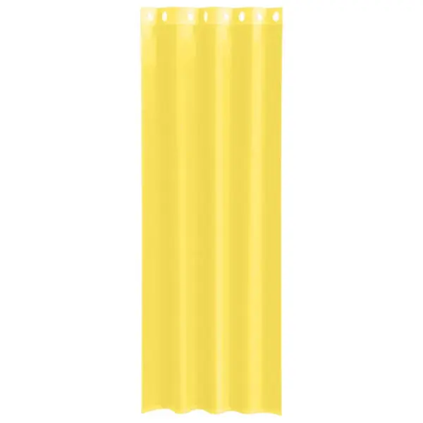 Poolläbipaistvad voile-kardinad rõngastega, 2 tk, kollane, 140 x 300 cm – 4