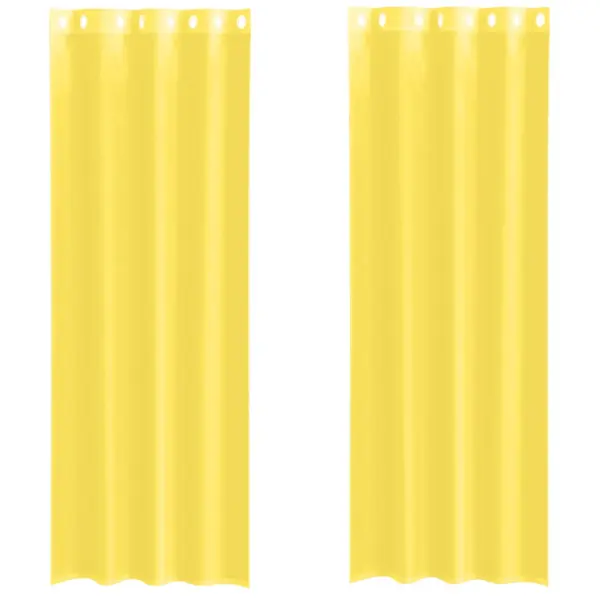 Läbipaistvad kollased voile kardinad rõngastega, 2 tk, 140 x 260 cm - 2