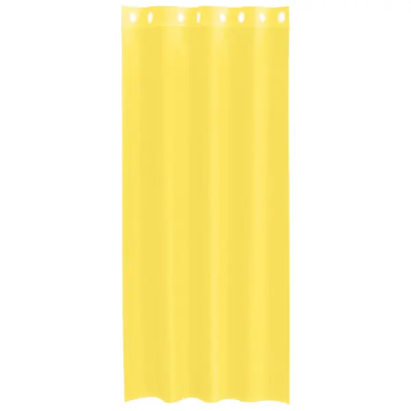 Poolläbipaistev voile-kardinakomplekt rõngastihenditega, 2 tk, kollane, 140 x 225 cm – 4
