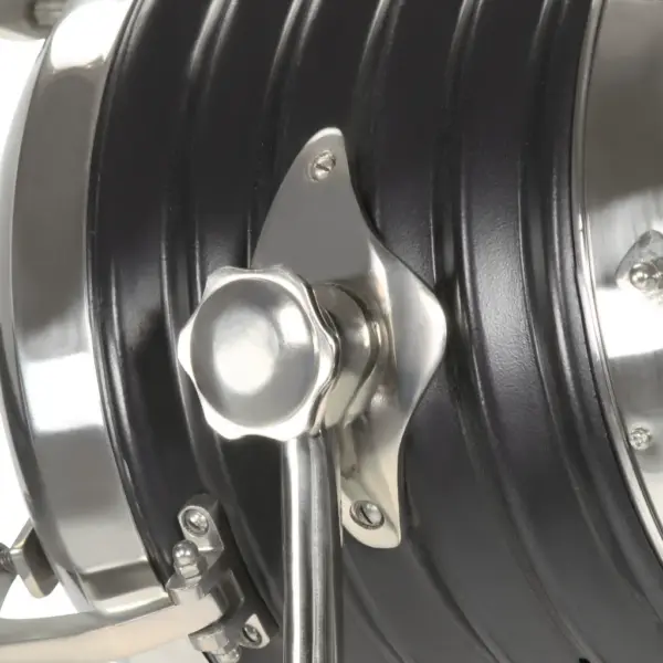 Retro kolme jalaga põrandalamp reguleeritava kõrgusega, must mangopuit ja hõbedane metall, 117–171 cm – 8