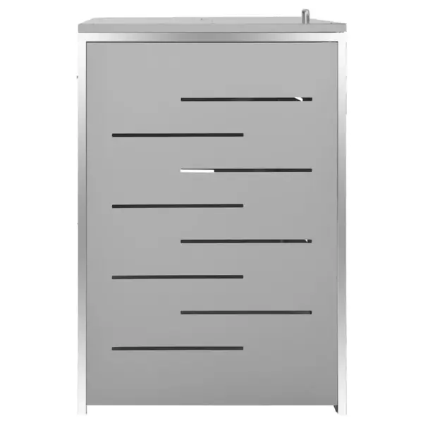 Kolme prügikasti kuur, hall tsingitud teras, lukustatav, 207 x 77,5 x 112,5 cm – 6