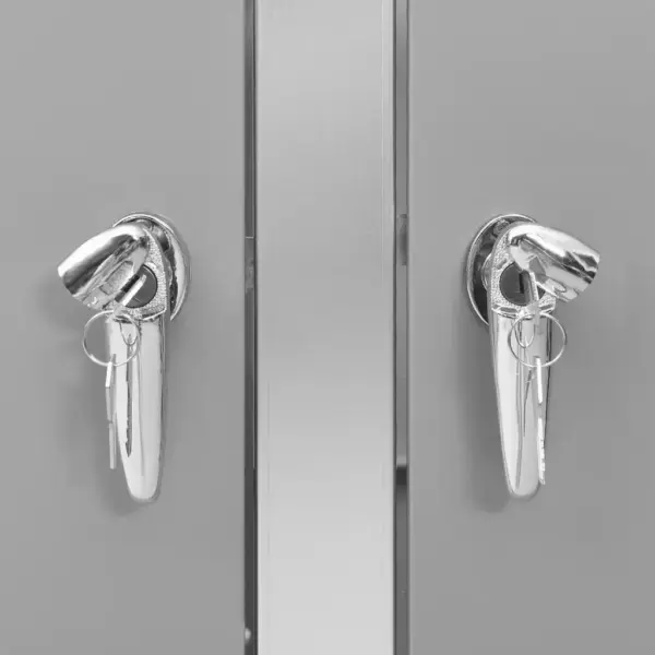 Kolme prügikasti kuur, hall tsingitud teras, lukustatav, 207 x 77,5 x 112,5 cm – 8