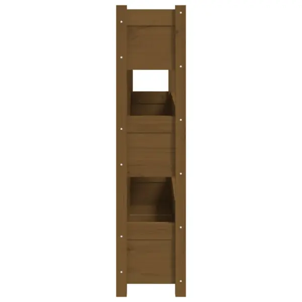 Kolmekorruseline taimekast männipuidust, meekarva, 112 x 25 x 104,5 cm – 6