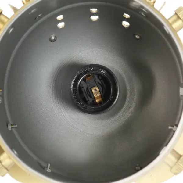 Retro kolmjalgne põrandalamp mangopuidust ja messingist, E27, 97 cm – 9