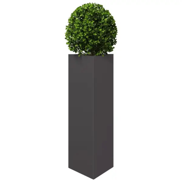 Kolmnurkne aia taimekast põhjaga, must teras, 30 x 26 x 75 cm – 3