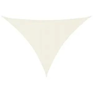 Veekindel kolmnurkne päikesepuri, 2,5 x 2,5 x 3,5 m, kreemjasvalge, PU-kattega oxford-kangas