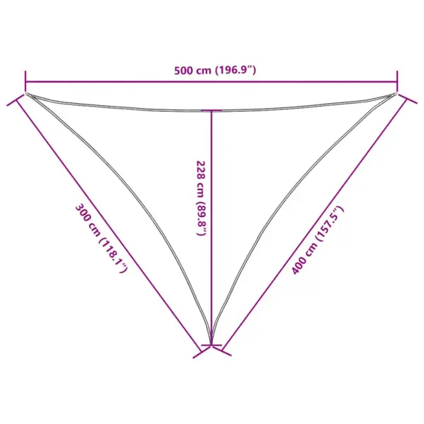 Kolmnurkne veekindel päikesepuri, tumeroheline, 3 x 4 x 5 m, PU-kattega oxford-kangas - 10