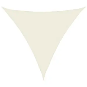 Kolmnurkne veekindel päikesepuri oxford-kangast, 4,5 x 4,5 x 4,5 m, kreemjasvalge