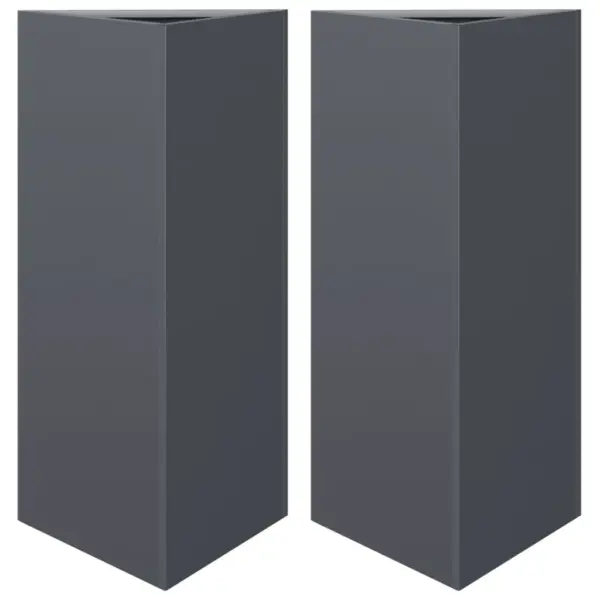 Aia taimekastid põhjaga, 2 tk, kolmnurksed, teras, antratsiithall, 40 x 34,5 x 70 cm – 2