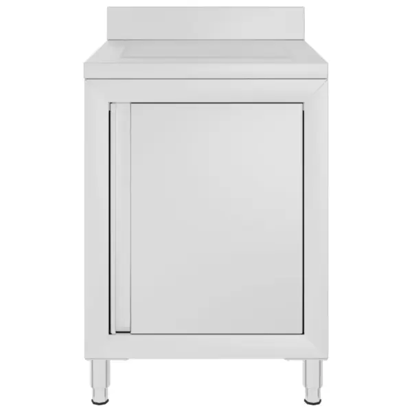 Kommertsköögi äravoolukapp hoiukapiga, roostevaba teras, hõbedane, 60 x 60 x (95–96) cm – 2