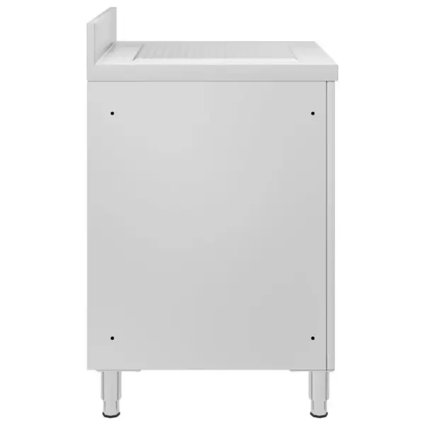 Kommertsköögi äravoolukapp hoiukapiga, roostevaba teras, hõbedane, 60 x 60 x (95–96) cm – 3