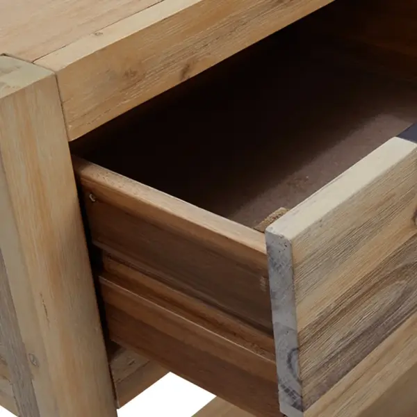 Konsoollaud kahe sahtli ja riiuliga, harjatud akaatsiapuit, 82 x 33 x 73 cm – 5