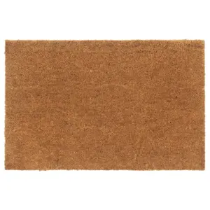Uksematt kookoskiududest PVC-alusega, naturaalne, 65 x 100 cm