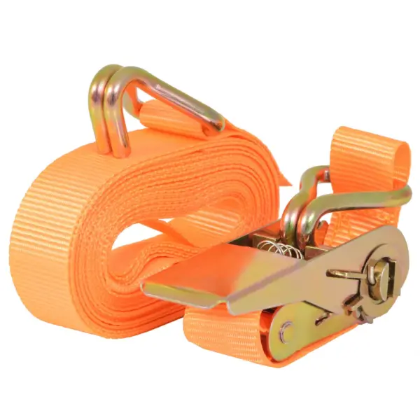 Pingutitega koormarihmad J-konksudega, 4 tk, 6 m x 25 mm, 0,4 t, oranž – 2