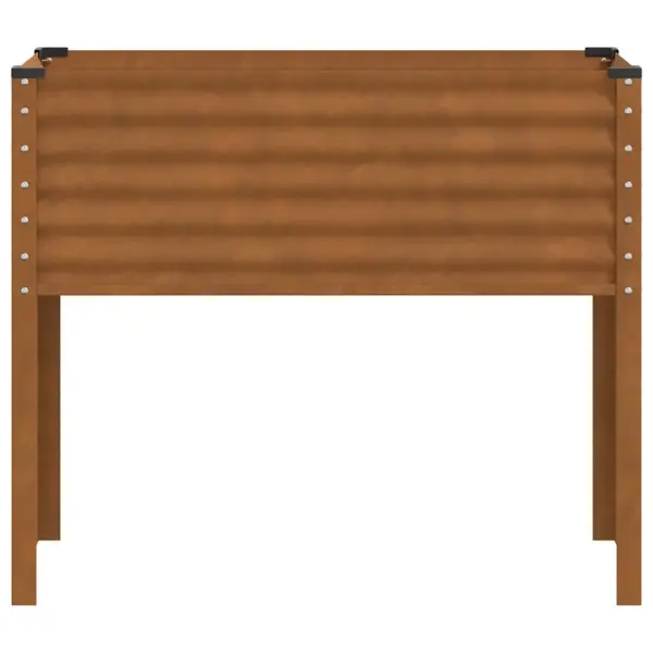 Kõrge aia lillekast ilmastikukindlast terasest, pruun, 100 x 45 x 90 cm – 4