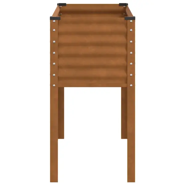 Kõrge aia lillekast ilmastikukindlast terasest, pruun, 100 x 45 x 90 cm – 5