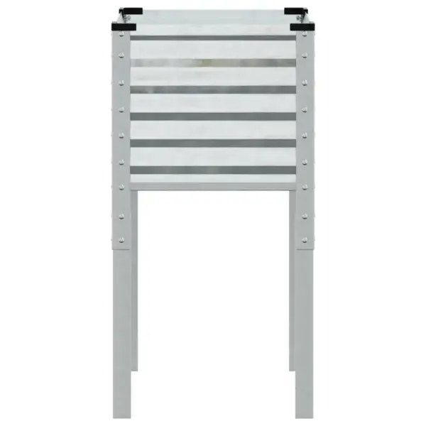 Kõrge aia lillekast tsingitud terasest, hõbedane, 45 x 45 x 88 cm – 4