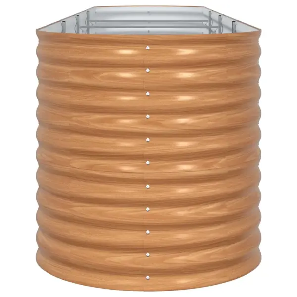 Kõrge aiapeenar pruunist terasest, 400 x 80 x 81 cm – 6