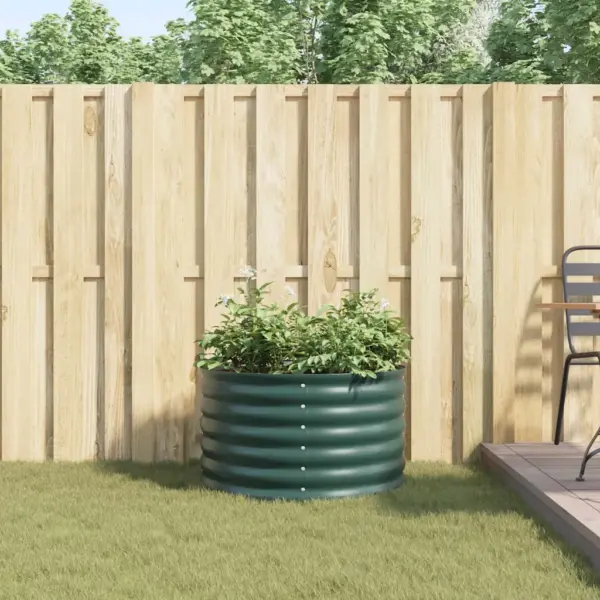 Kõrge aiapeenar terasest, roheline, 80 x 80 x 44 cm – 4