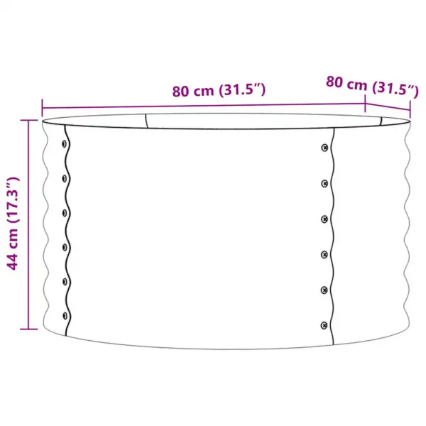 Kõrge aiapeenar terasest, roheline, 80 x 80 x 44 cm – 10