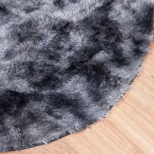 Kõrge karvaga Shaggy vaip NAVARRA, ümmargune, tumehall, 240 x 240 cm – 4