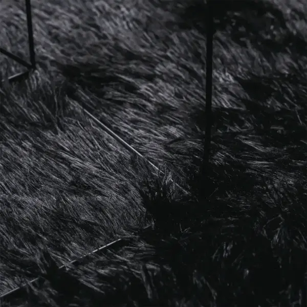 Kõrge narmaga shaggy vaip NAVARRA, must ovaalne, 300 x 200 cm, polüester – 7