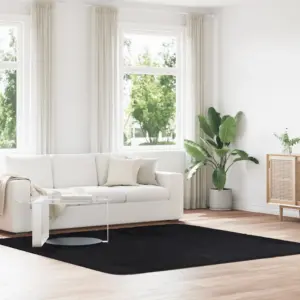 Kõrge narmaga shaggy vaip NAVARRA, must, 240 x 240 cm, 100% polüester